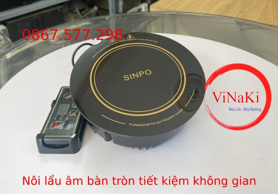 nồi lẩu âm bàn tròn tiết kiệm không gian 