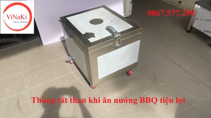 Thùng tắt than khi ăn nướng BBQ tiện lợi