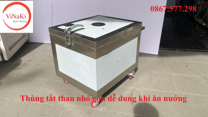 Thùng tắt than nhỏ gọn dễ dung khi ăn nướng