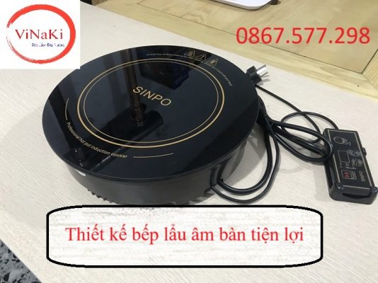 Thiết kế bếp lẩu âm bàn tiện lợi
