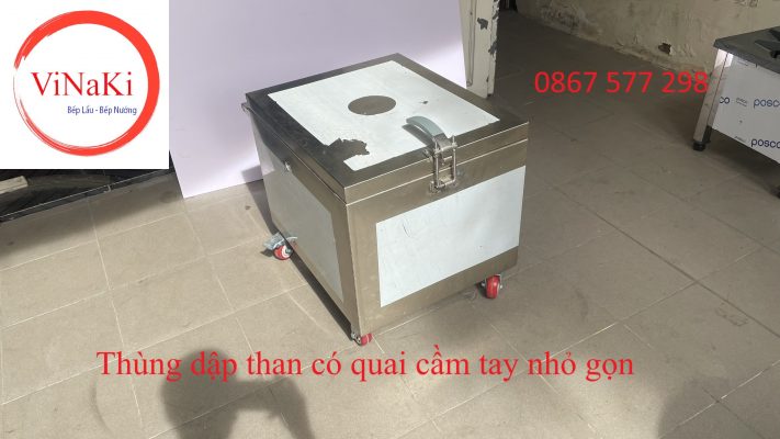 Thùng dập than có quai cầm tay nhỏ gọn