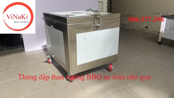 Thùng dập than nướng BBQ an toàn nhỏ gọn