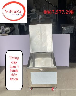 Thùng dập than 4 bánh thân thiện