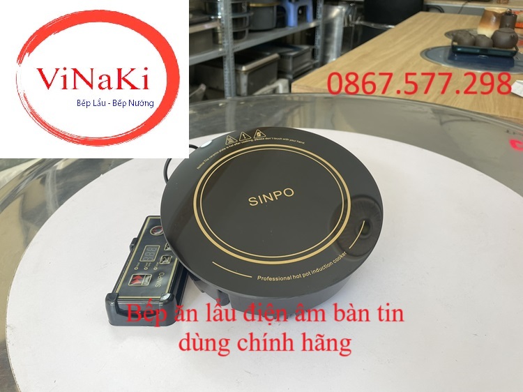 Bếp ăn lẩu điện âm bàn tin dùng chính hãng