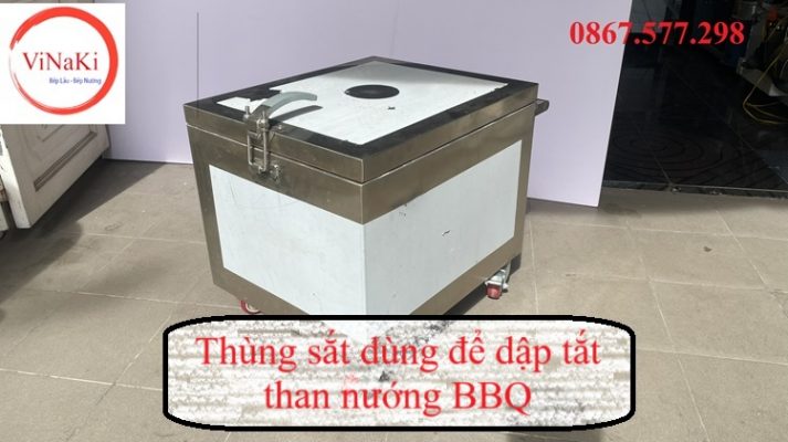 Thùng sắt dùng để dập tắt than nướng BBQ