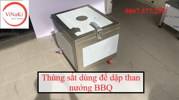 Thùng sắt dùng để dập than nướng BBQ