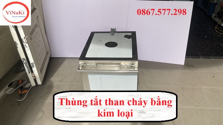 Thùng tắt than cháy bằng kim loại