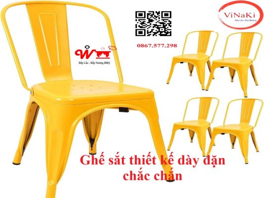 Ghế sắt thiết kế dày dặn chắc chắn