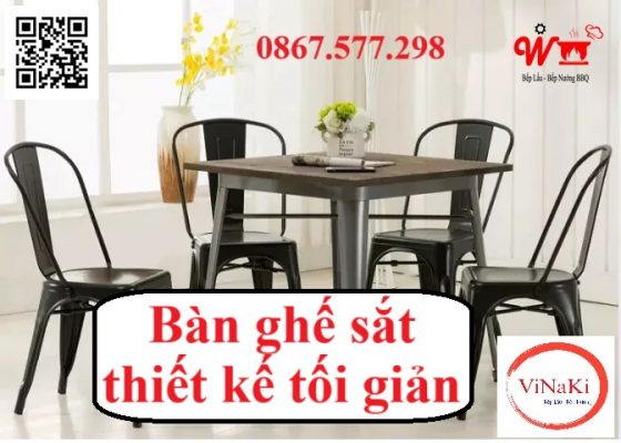 Bàn ghế sắt thiết kế tối giản