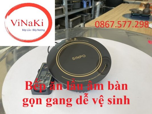 Bếp ăn lẩu âm bàn gọn gang dễ vệ sinh