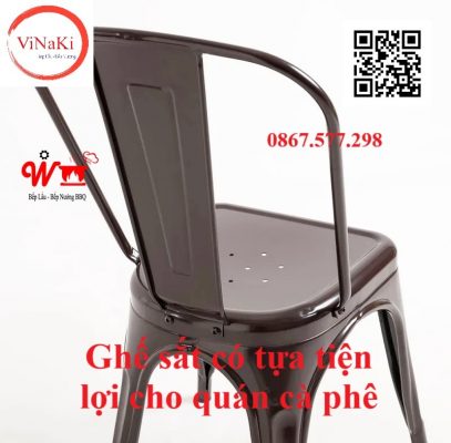 Ghế sắt có tựa tiện lợi cho quán cà phê
