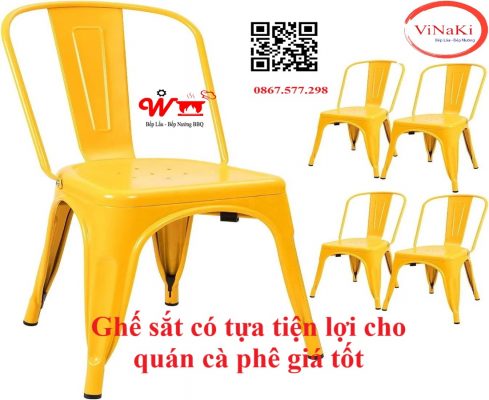 Ghế sắt có tựa tiện lợi cho quán cà phê giá tốt