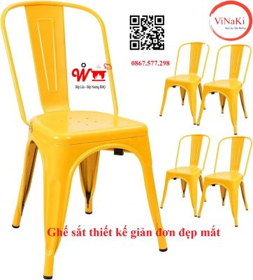 Ghế sắt thiết kế giản đơn đẹp mắt
