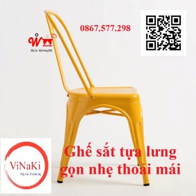 Ghế sắt tựa lưng gọn nhẹ thoải mái