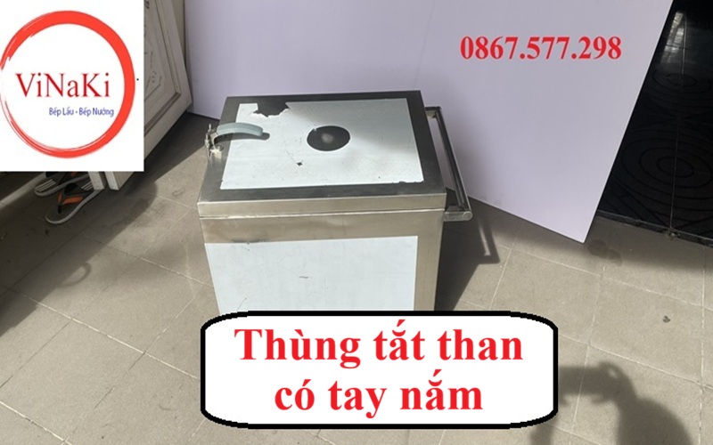 Thùng tắt than có tay nắm
